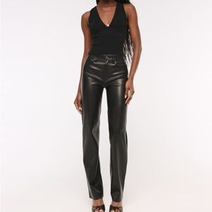 Abercrombie & Fitch Black Leather Trousers